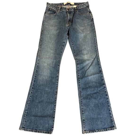 Vtg 2002 Gap Flare Stretch Jeans Mid Rise Cotton Blend 28 x 31.75 Distressed Hem - Picture 1 of 10